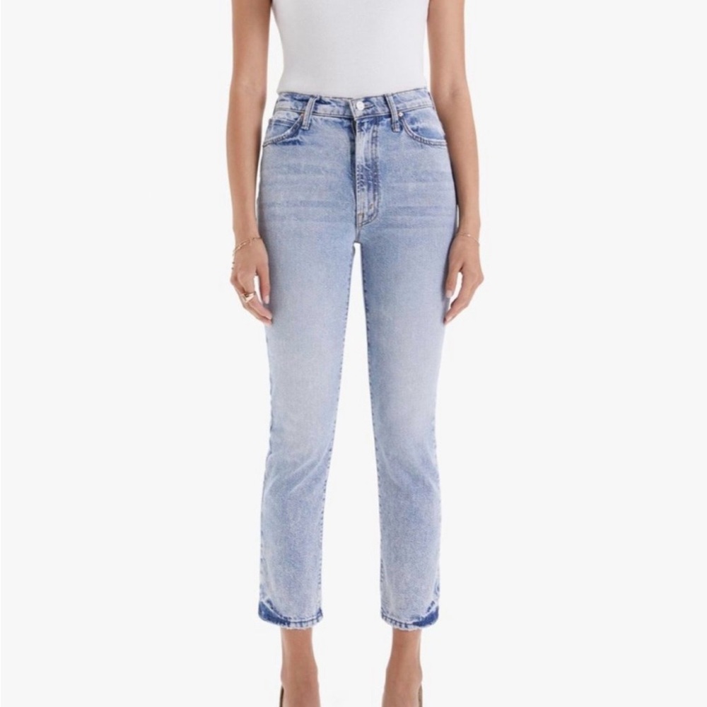 MOTHER Light Blue Cropped Ankle Jeans